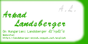 arpad landsberger business card